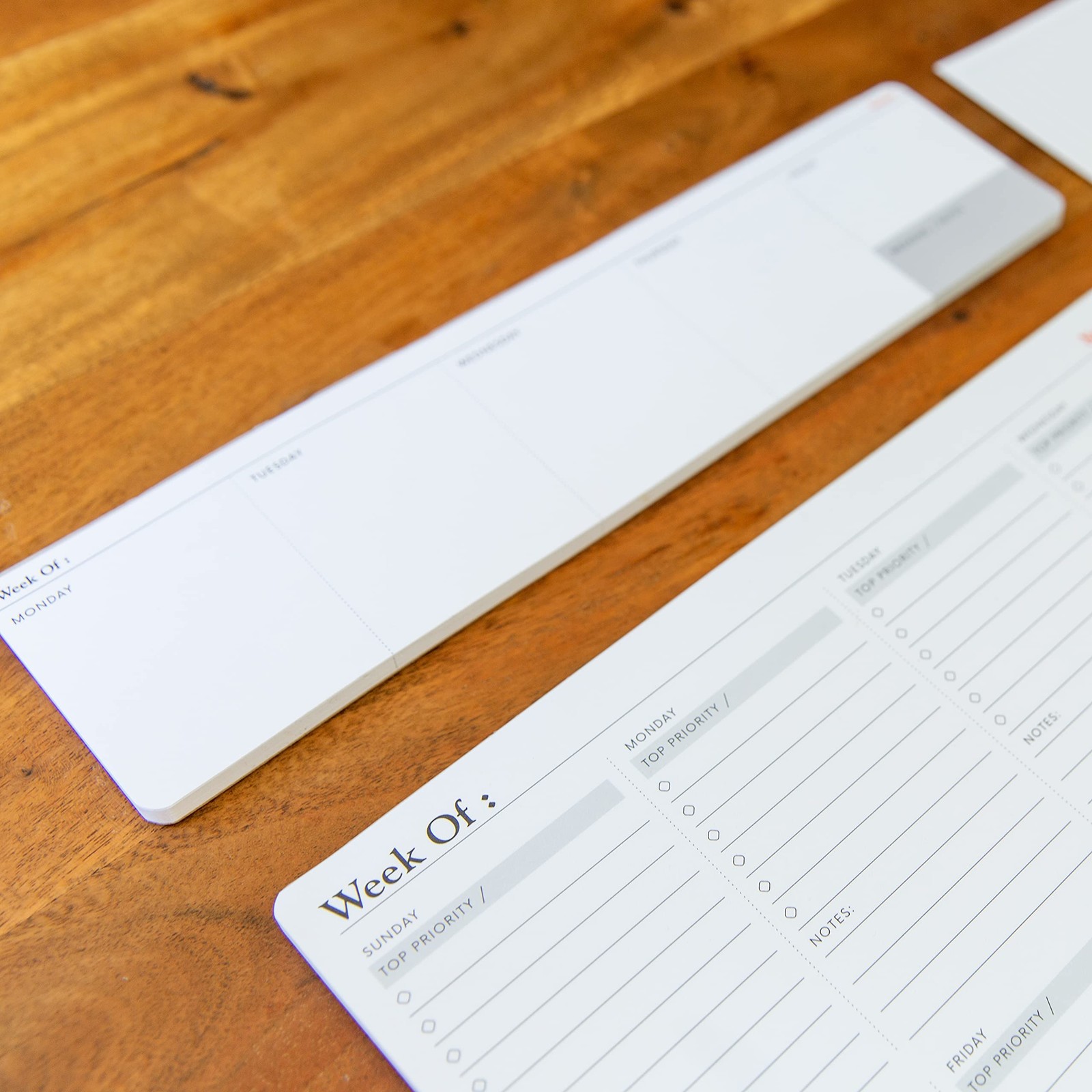 Notsu Weekly Keyboard Planner Notepad | Minimalist 12 x 3 inches, White