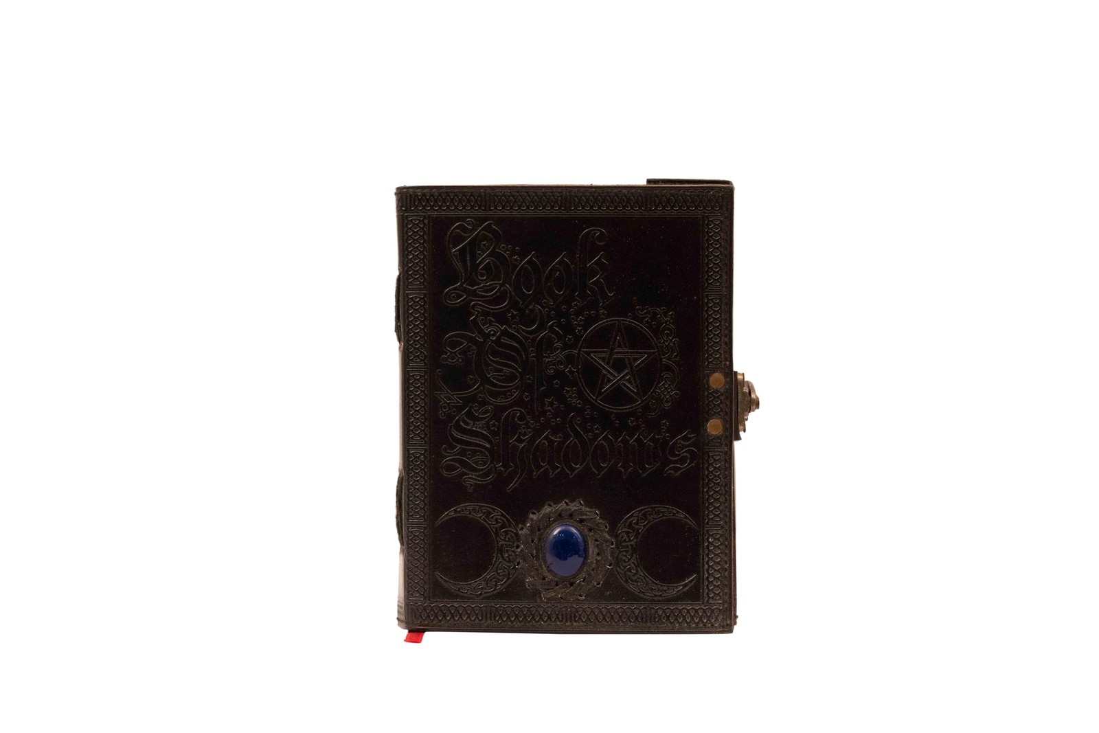 Book Of Shadows Leather Journal with Semi Precious 6x8x1.25 inches, Black