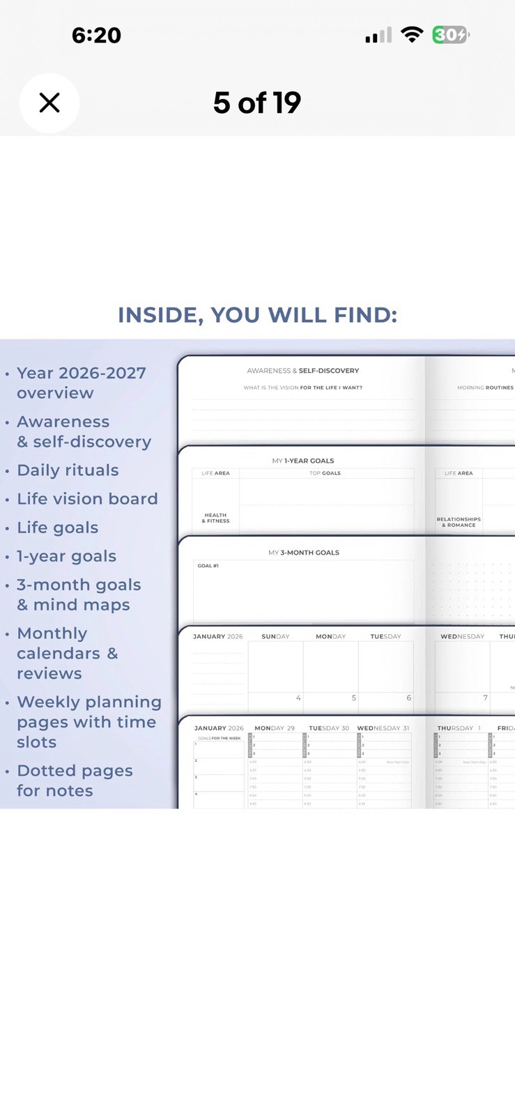 Dated Hourly Weekly Planner 2026 – Daily, Monthly & Yearly Agenda Organizer with