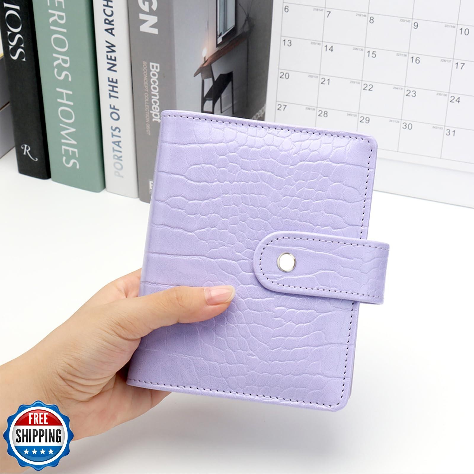 NatSumeBasics A7 Binder Wallet 4.7″x5.7″ Cash Envelopes Budget Binder Purple