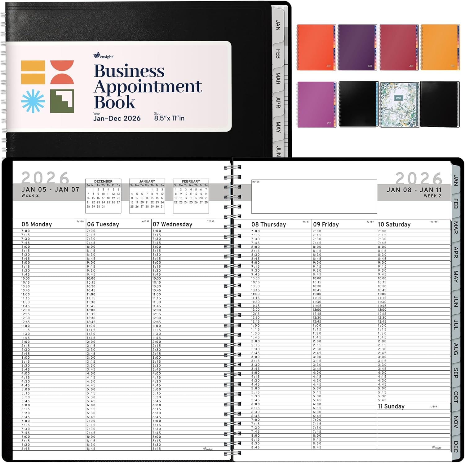 Ensight 2026 Appointment Book and Planner Ensight 6.5 x 8.5 inches Large Tabbed