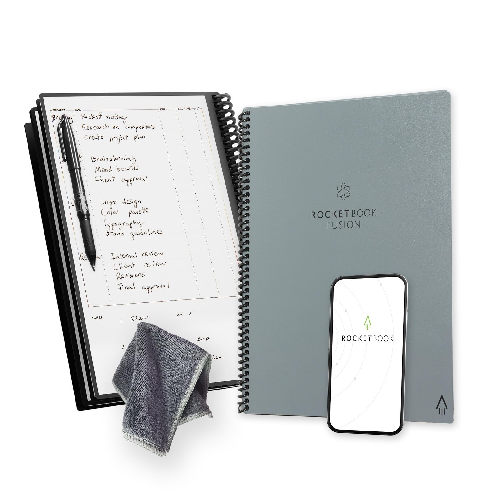 Fusion Reusable Undated Productivity Planner, Letter Size 8.5×11, Gray – Goal…