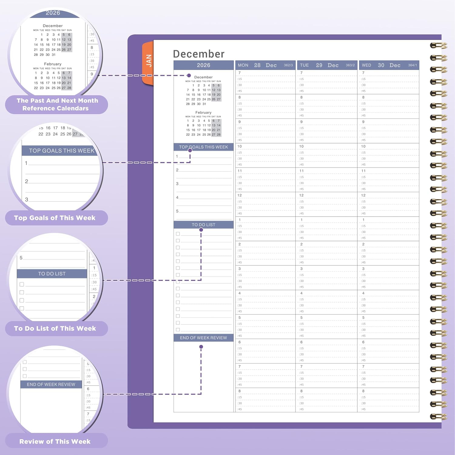 2027 Weekly Appointment Book – Daily Planner 2027 from January 2027 – December 2