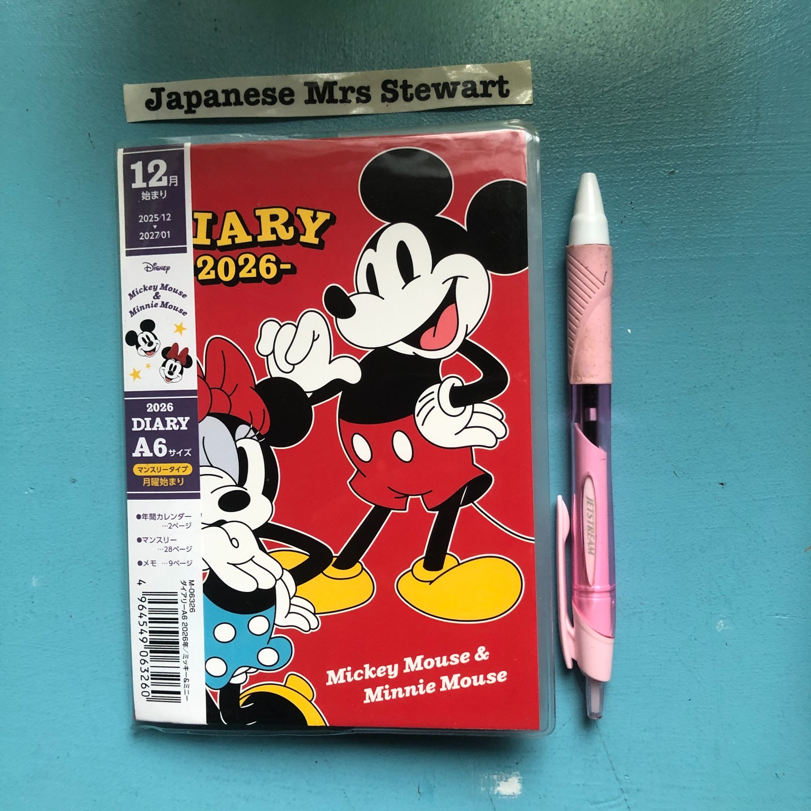 Mickey Mouse & Minnie 2026 Monthly Planner Schedule Book A6 DEC 25 – JAN 27