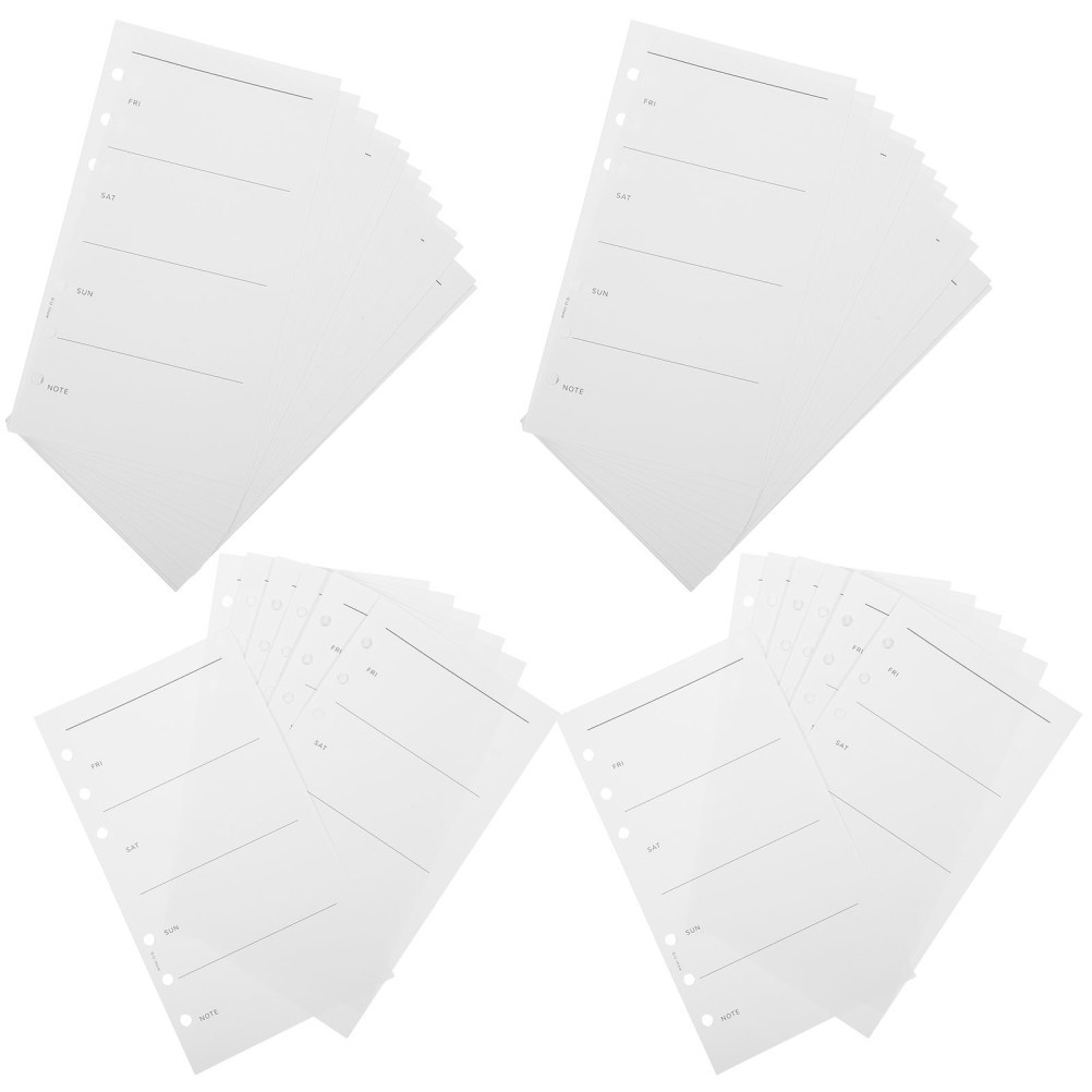 50 Sheets Weekly Planner Refills for A6 Binder, 6 Ring Planner Refills, Undated