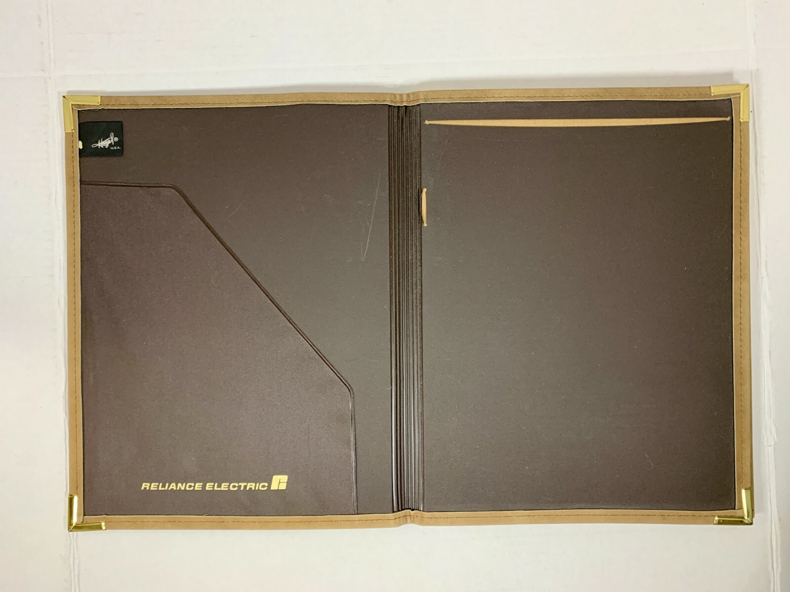 Vintage Set HAZEL FOLIO BINDERS Faux Suede – Reliance Electric Embossed Logo