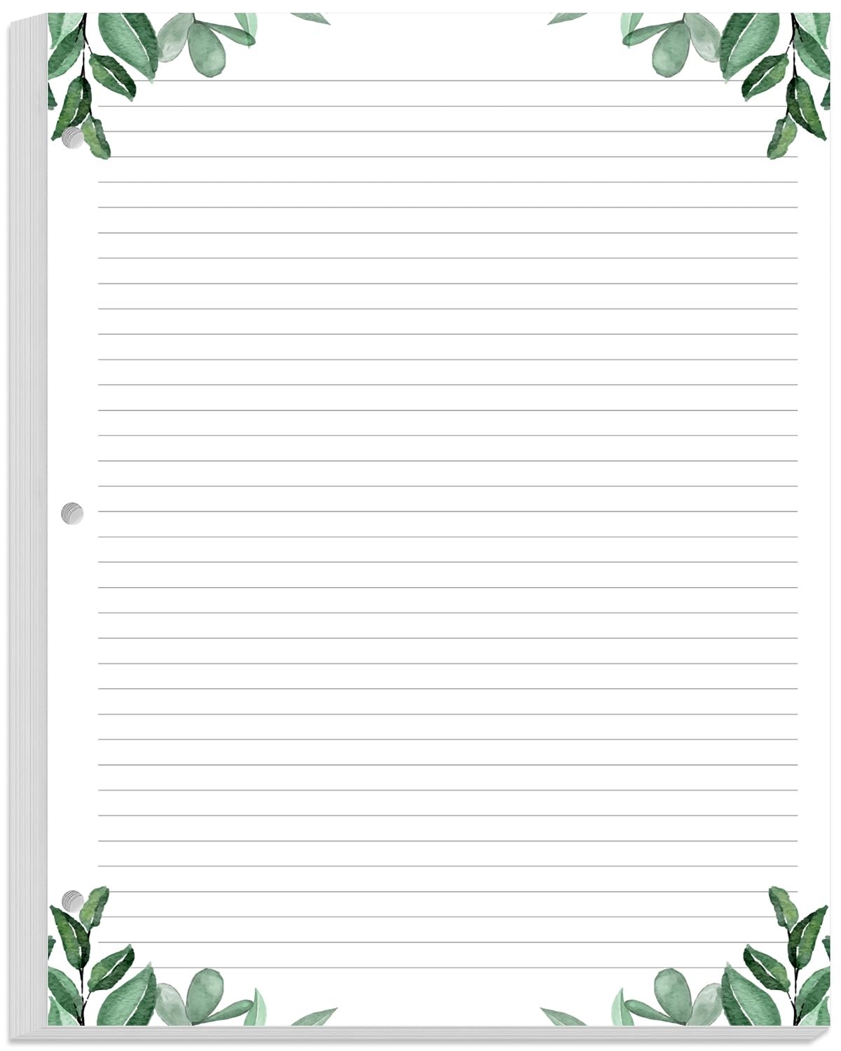 A4 Lined Refill Loose Leaf Paper 3Hole 100 Sheets 200 Pages 8.5×11 In