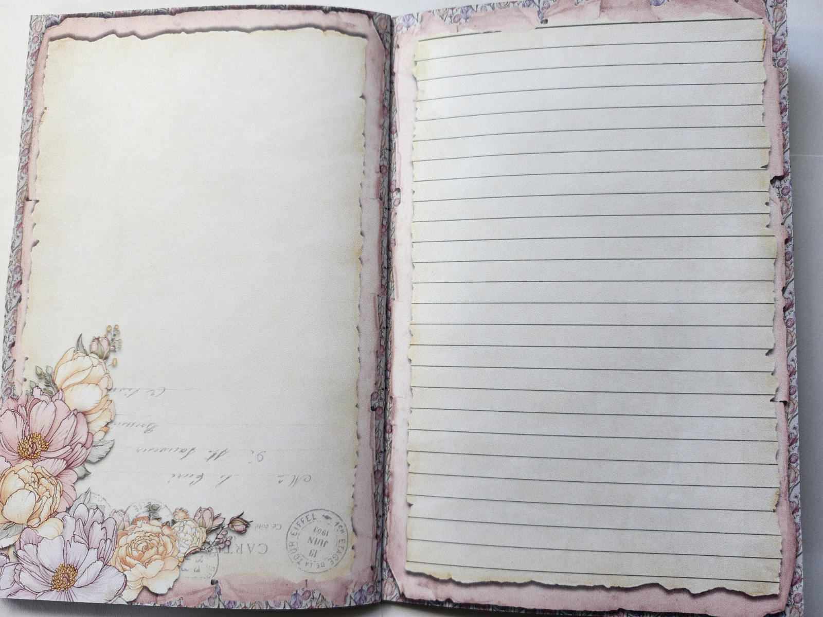 Junk Journal Blank Booklet “SPRING FLING” HANDMADE Easter Spring Florals LG 40pg