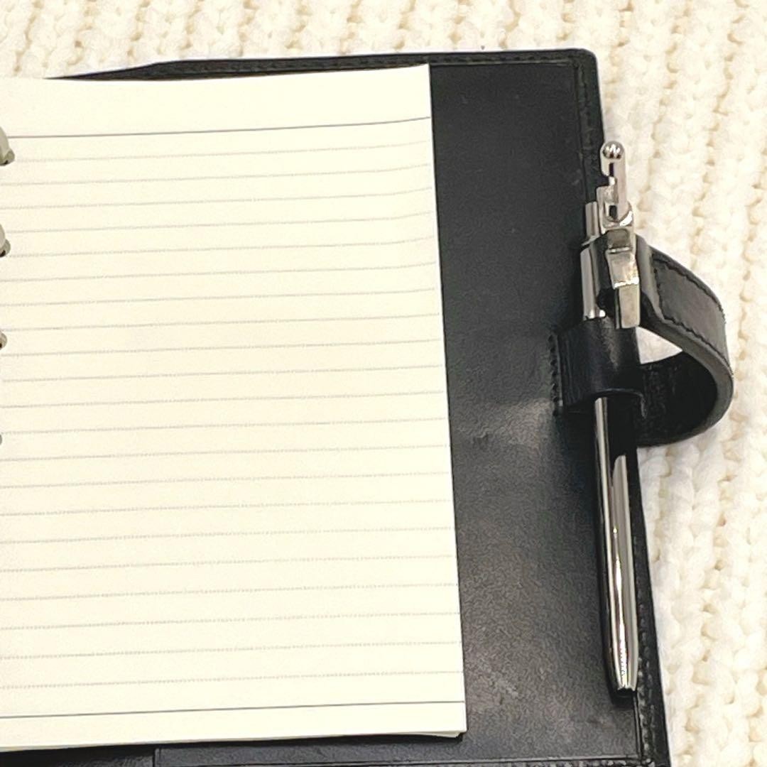 GUCCI Jackie Agenda Planner Notebook Cover GG Canvas Black Silver 6 Ring Japan