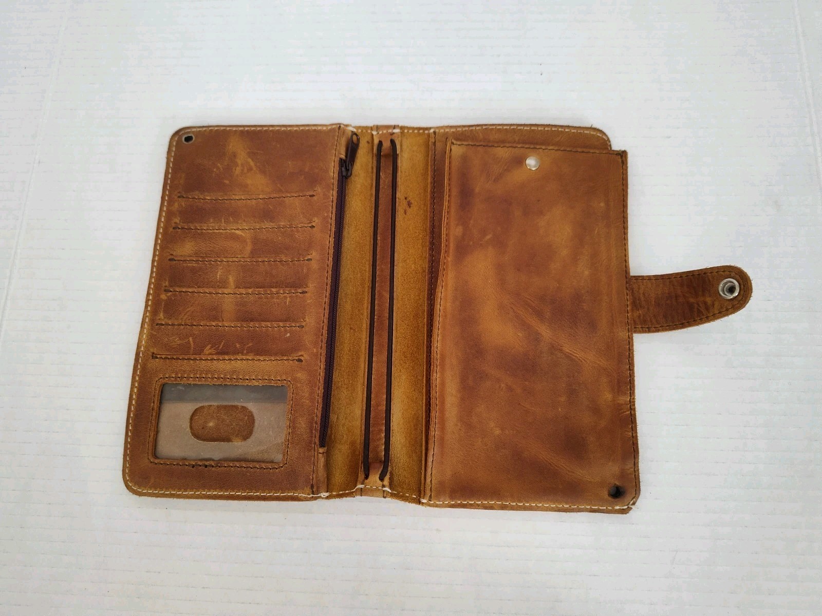 Planner Perfect Travelers Notebook Brown Leather w Card Holders/Zippered Pocket