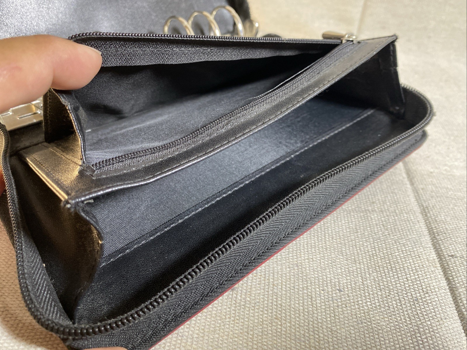 Day Runner Burgundy/Red Faux Croc Zip Planner Binder Organizer Wallet 6 Ring Vtg