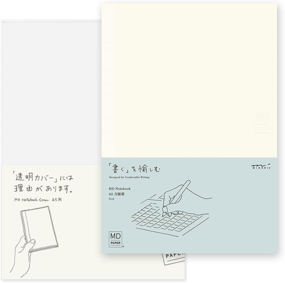 A5 Graph Ruled Notebook with Pen Holder and 176 Pages for Writing Comfort