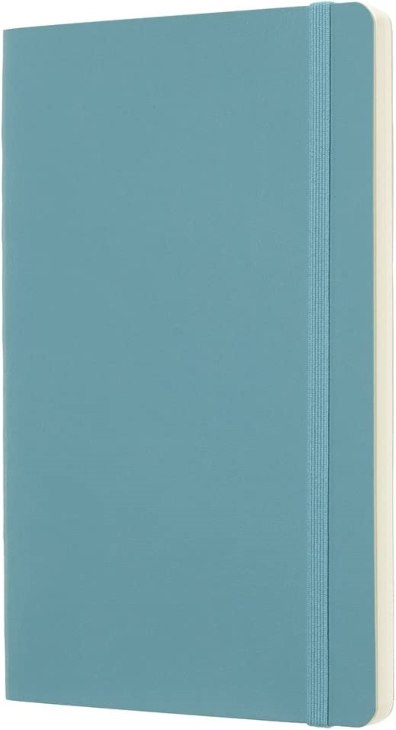 Moleskine Classic Notebook Soft Cover Large (5 x 8.25″) Plain/Blank Reef Blue