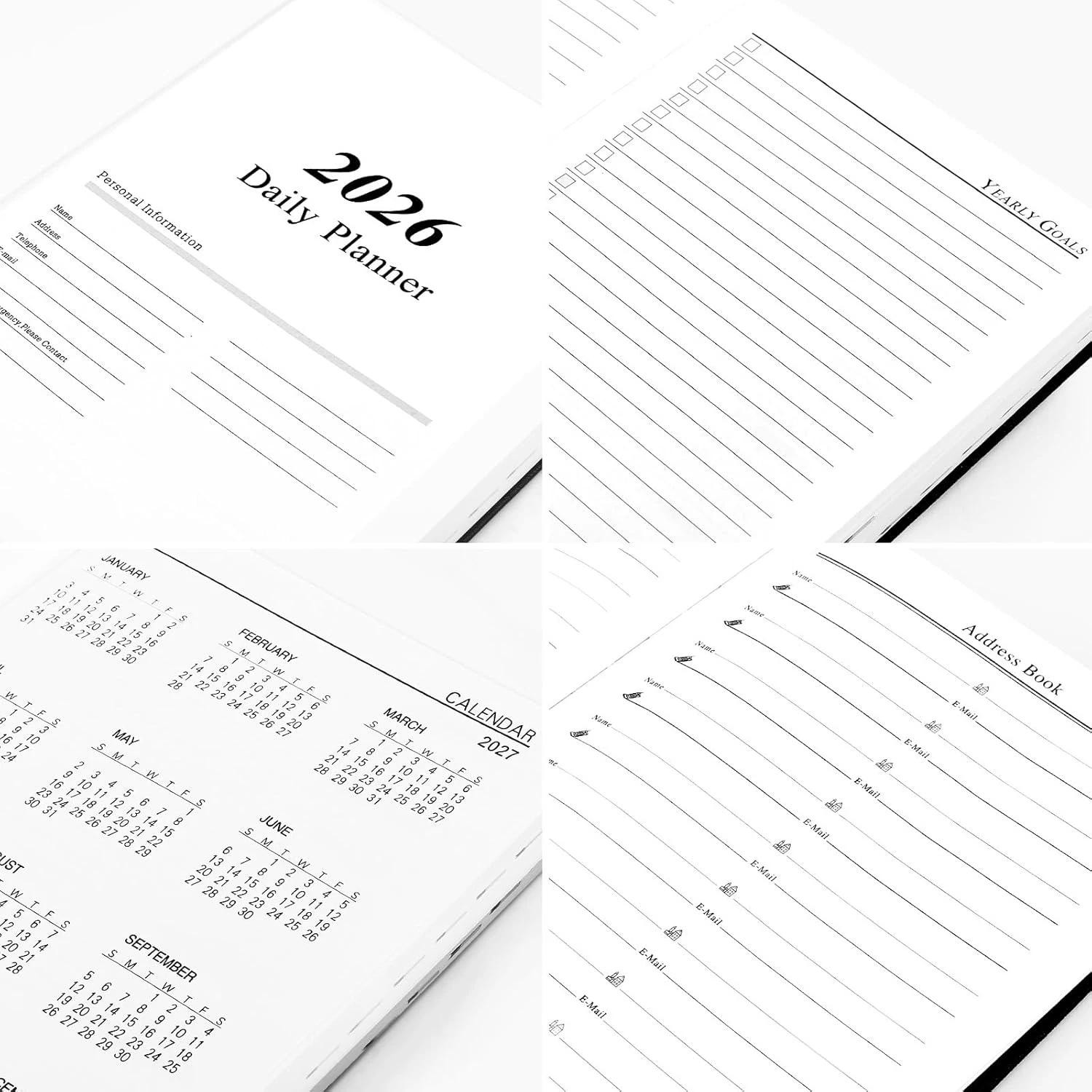 2026 Daily Hourly Planner – One Page a Day, 2026 Diary 5.7 X 8.3" Hardcover