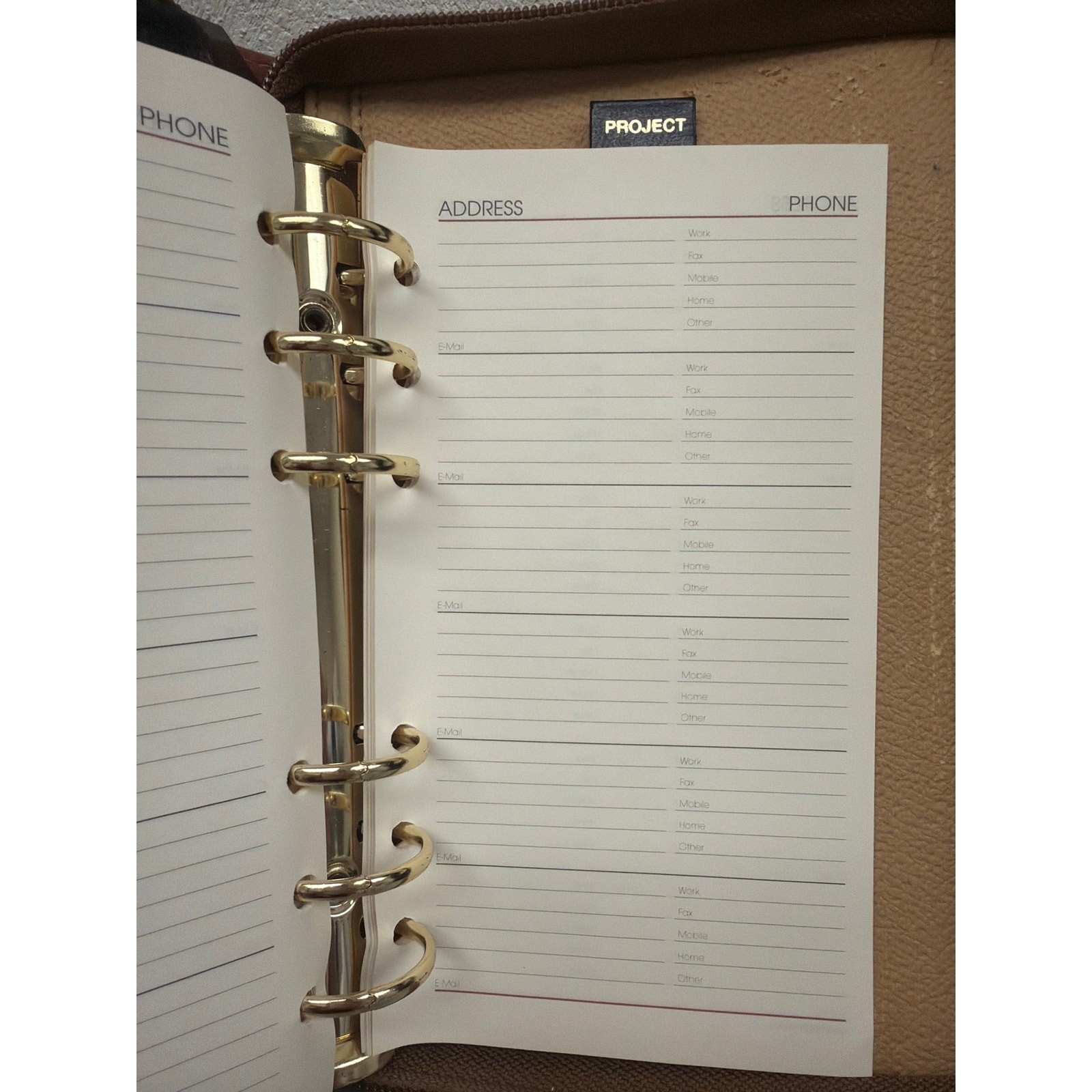 Vintage Hartmann Belting Leather Brown Zip Around Organizer Planner 6 Ring