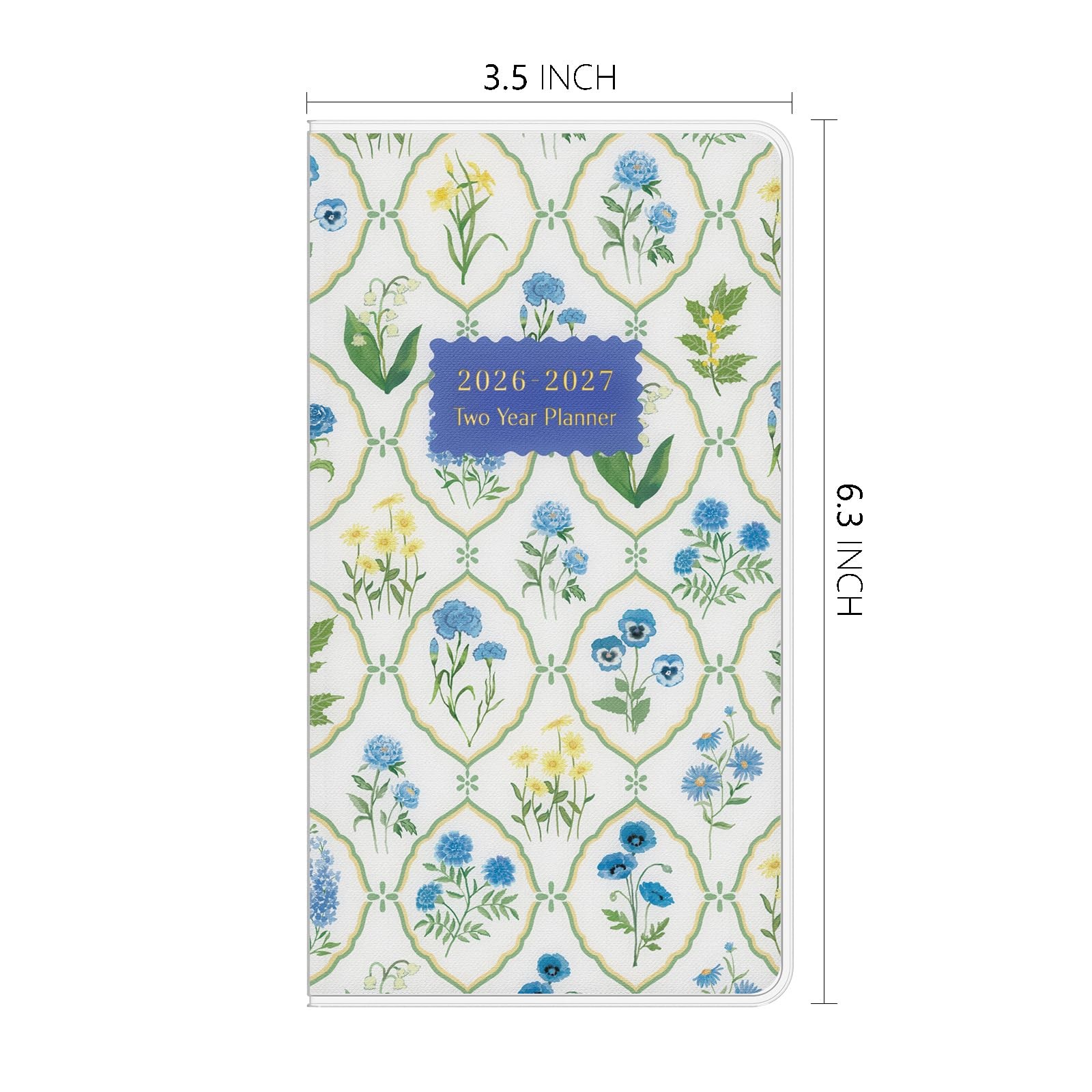 2026 2027 Pocket Monthly Planner 2 Year Portable 3.5×6.4 PVC Cover