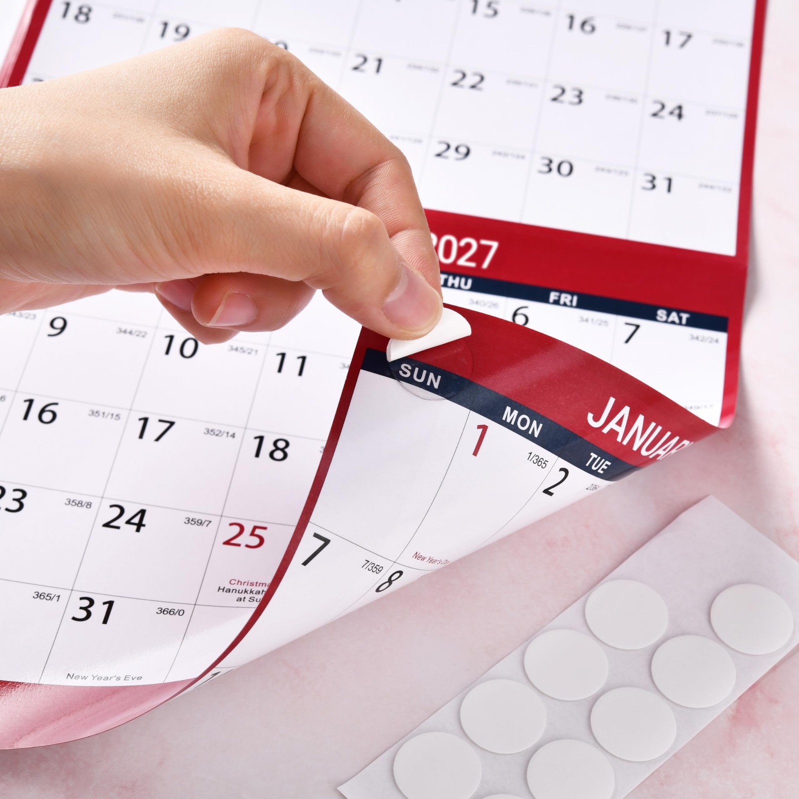 2027 Dry Erase Calendar for Wall – 2027, Jan. Red