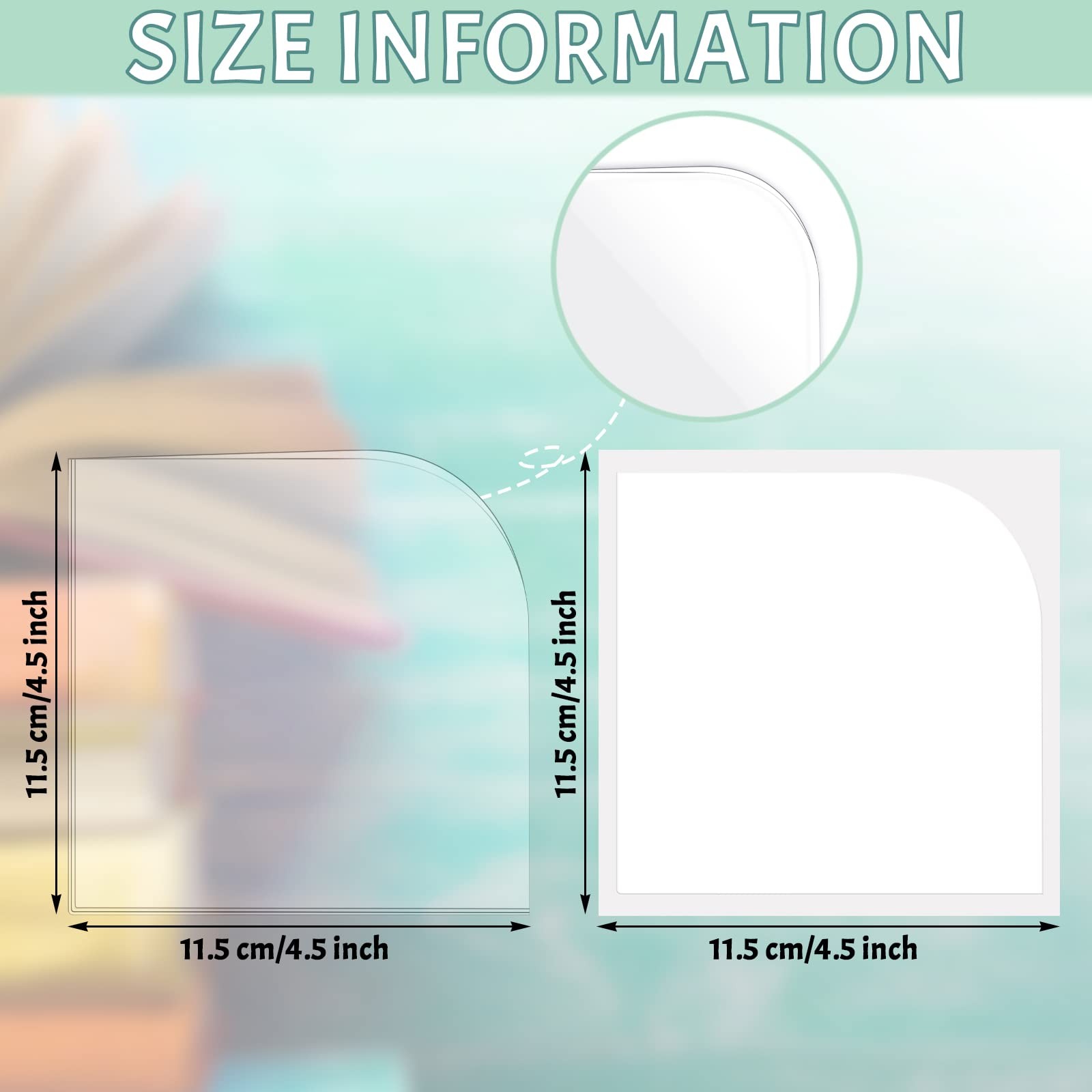 10 Sets Clear Corner Pockets 4.5 x 4.5 Inch Adhesive Pockets for Planners wit…