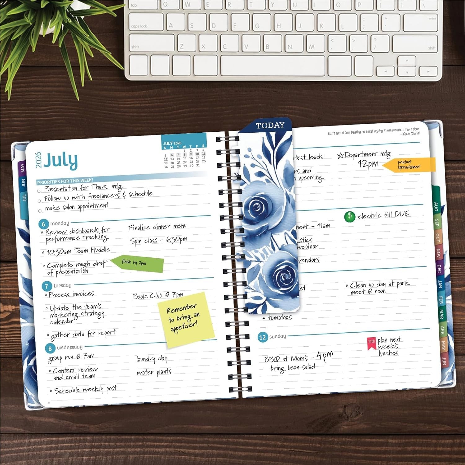 2025 – 2026 Planner Weekly and Monthly, May 2025 Through June 2026, 8.5 x 11 in