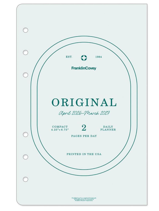 Two Page Per Day – Ring-Bound (Compact, Apr 2026 – Mar 2027)