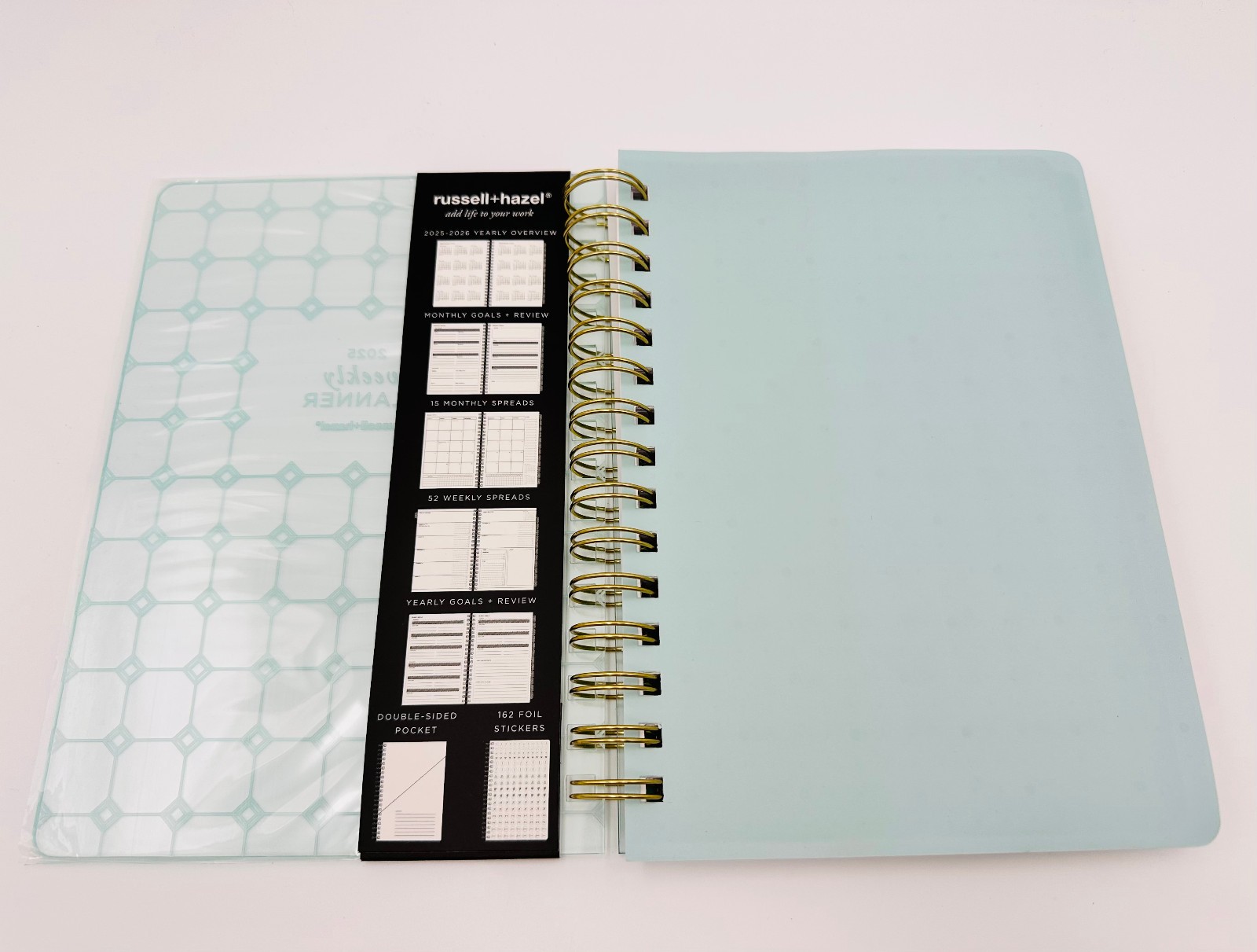 2025 Russell & Hazel Weekly/Monthly Acrylic Spiral Planner, 5-7/8” x 8-1/4”, Dew