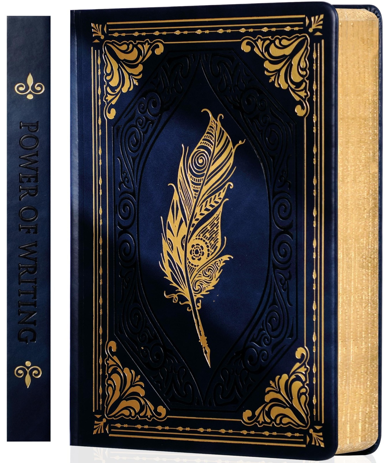 Vintage Leather Journal Notebook – 320 Pages, A5 College Ruled, Gift Boxed, Blue