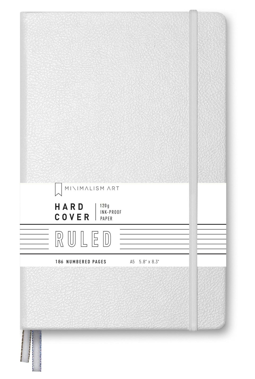, Premium Hard Cover Notebook Journal, Medium Size, A5 5.8″ x 8.3″, 186 Numbe…