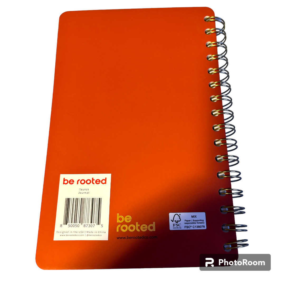 Be Rooted Zodiac TAURUS Spiral Bound College Ruled Hard Cover Journal