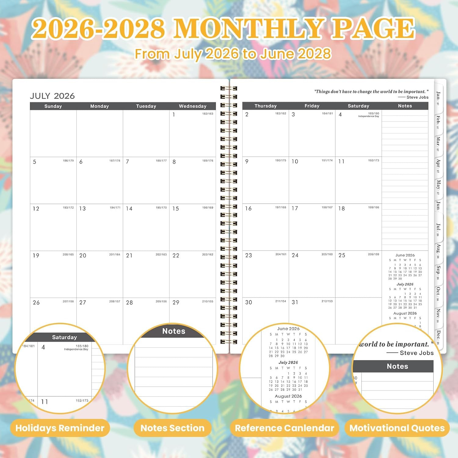 Monthly Planner 2026-2028 – 2 Year Planner 2026-2028, July 2026 – June 2028, 2 Y