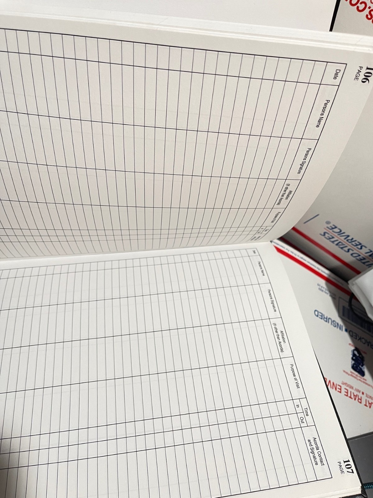 GXP ROOM LOG IN, VISITOR LOG NOTEBOOK/RECORD Previous company 144 pages(K17