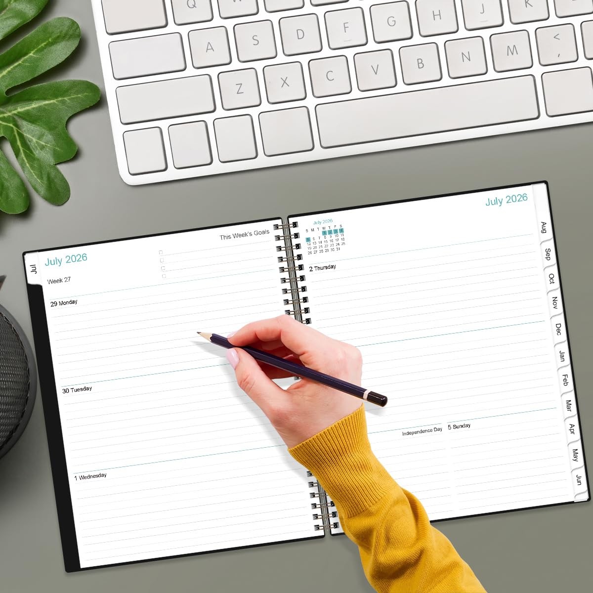 2026-2027 Planner – 8.5″ x 11″ Weekly Monthly from x 11″, Black