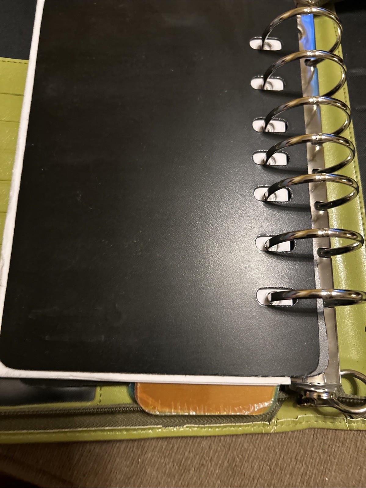 Franklin Covey Classic Zipper Planner Ring Binder Genuine Green Leather 7 Rings