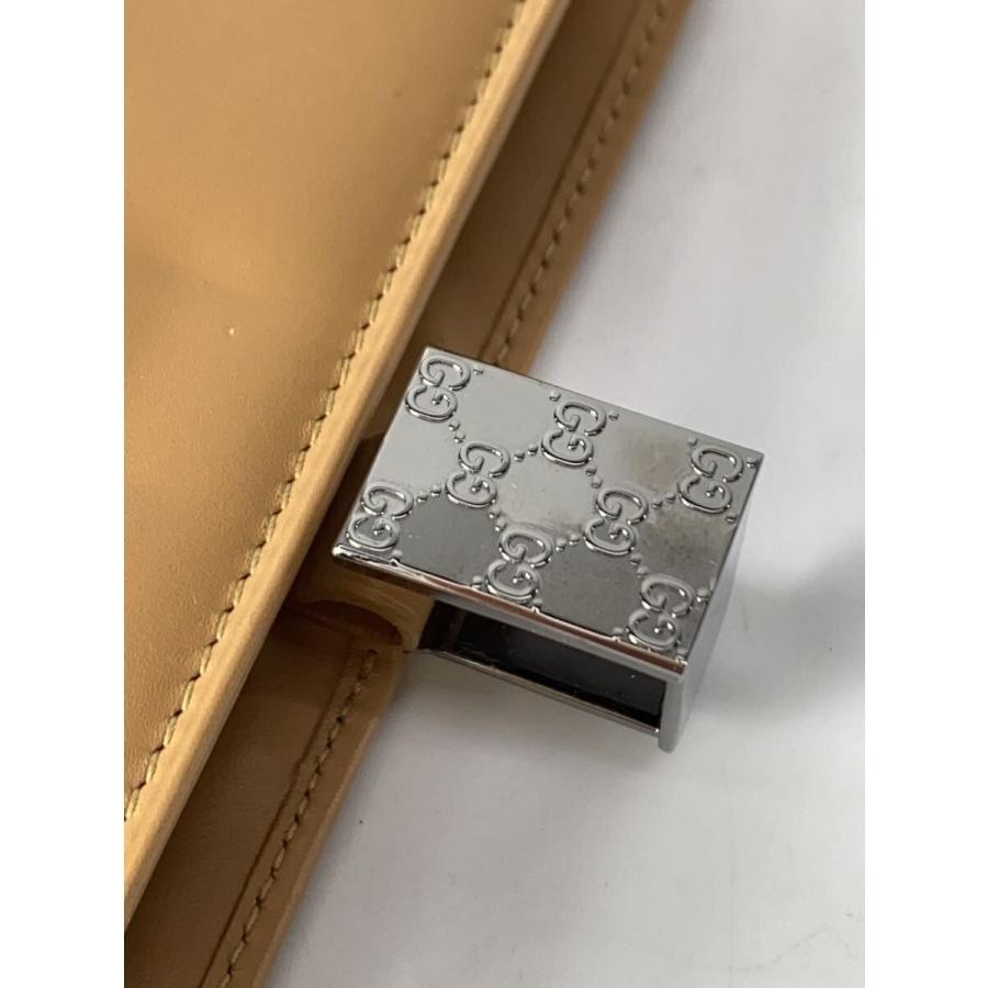 GUCCI Agenda Planner Notebook Cover Leather Camel Silver 6 Ring Japan Authentic