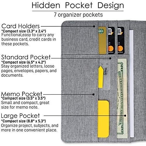 Folio Cover for Rocketbook Fusion & Everlast – Multi Organizer, Waterproof, Gray