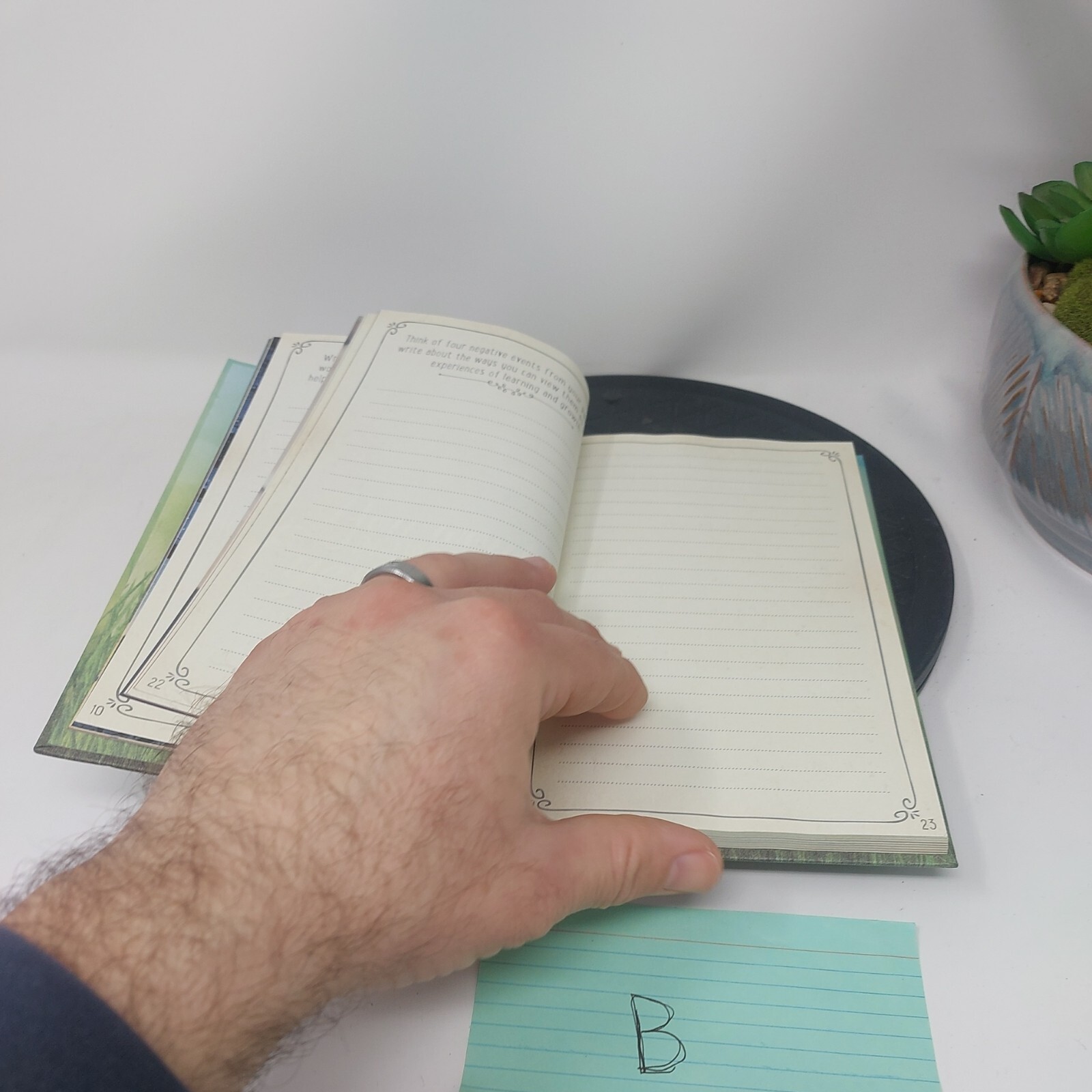 Guided Positivity Journal by 5 inches X 8 inch The Grass is Green Enough UNUSED