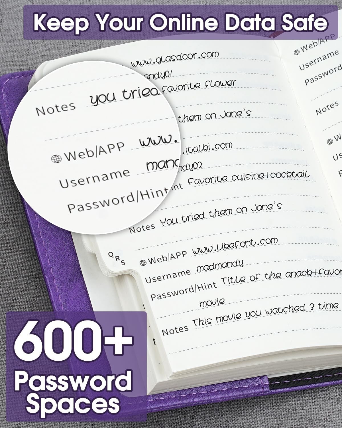 Password Logbook with Lock and Tabs – 208 Pages for Ultimate Security