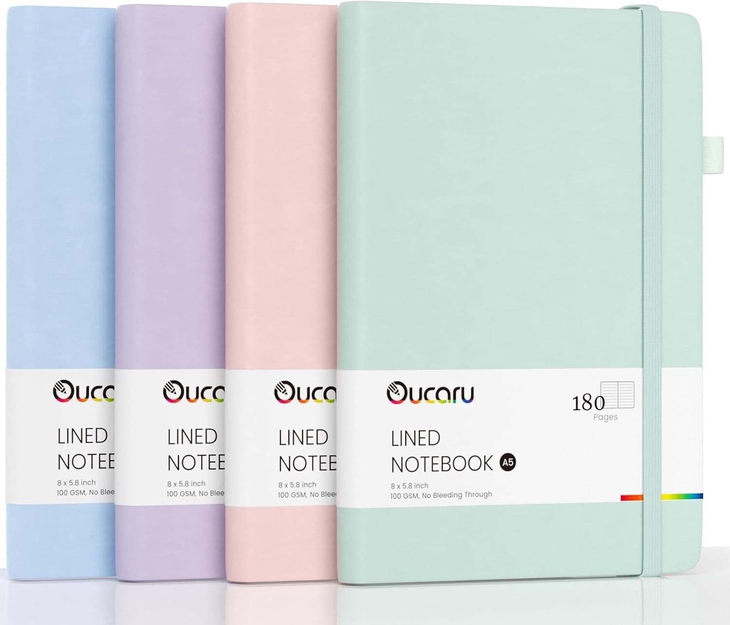 Lined Journal Notebook, 4 Pack, 180 Pages, A5 Journals for Writing, 100 GSM T…