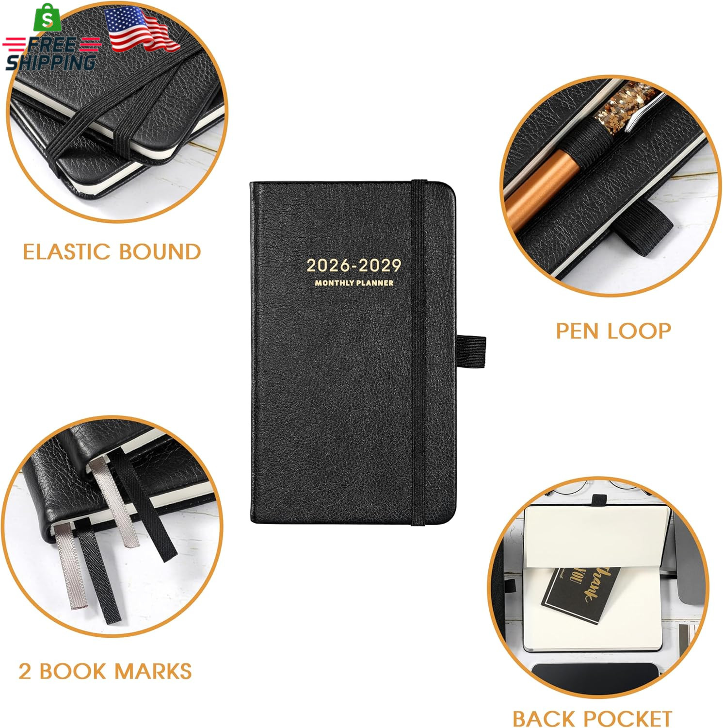 2026-2029 Pocket Planner – 3 Year Monthly Planner 2026-2029, Jul.2026 – Jun.2029