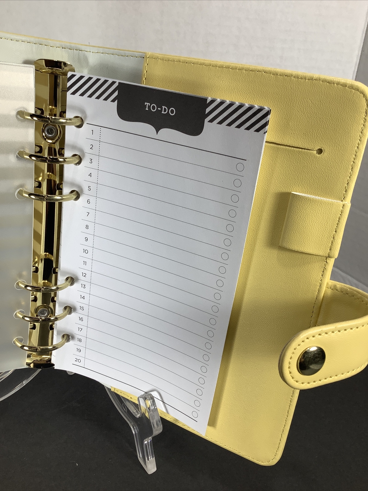 Yellow~6 Ring Snap Day Planner Notebook 6.75”x 5.75”
