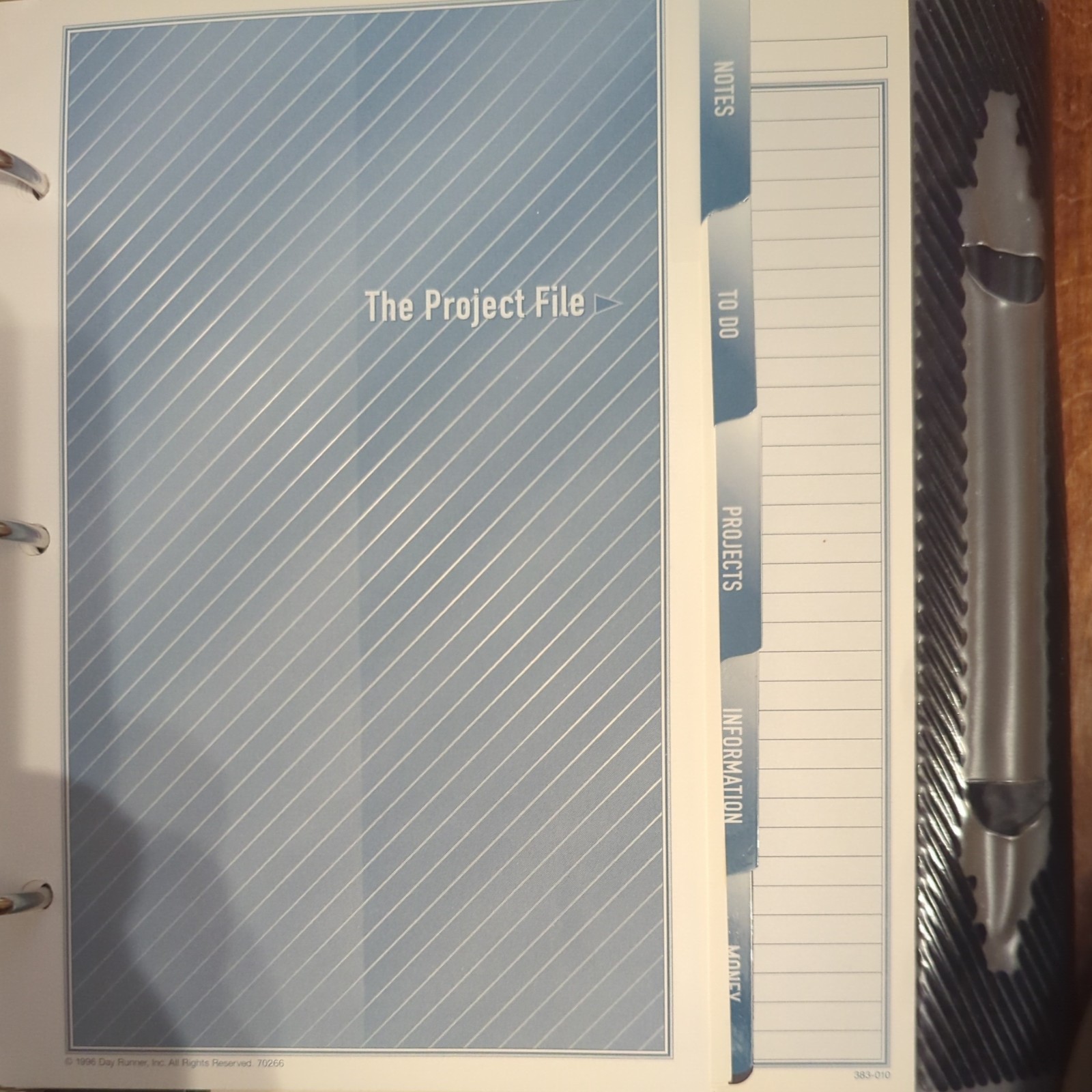 Vtg DAY RUNNER 3 Ring Fact Centre Planner Organizer Binder Vinyl Cover