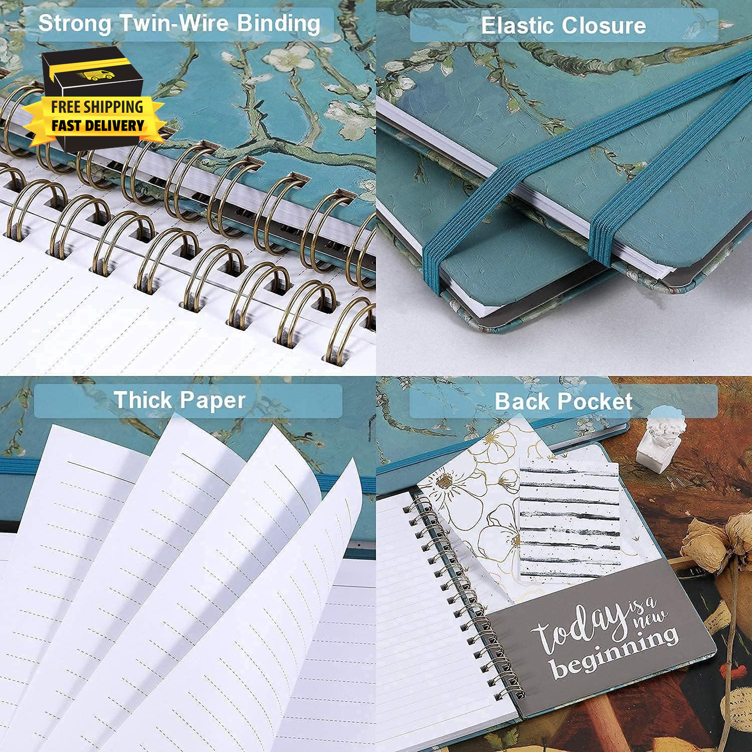 Ruled Notebook/Journal – Lined Journal with Premium Thick Paper, 8.5″ X 6.4″, Co