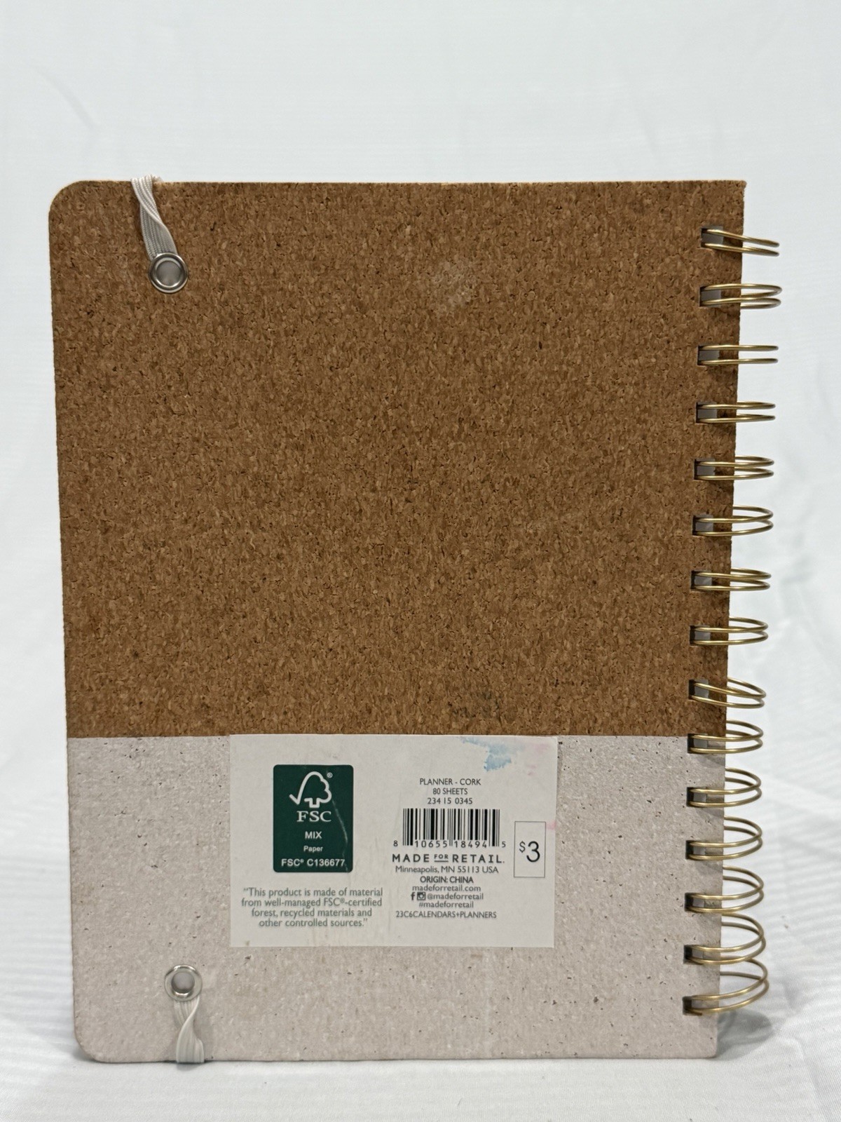 Cork Weekly Planner Notebook 8 x 6 Spiral Bound “Trying To Get My Life Together