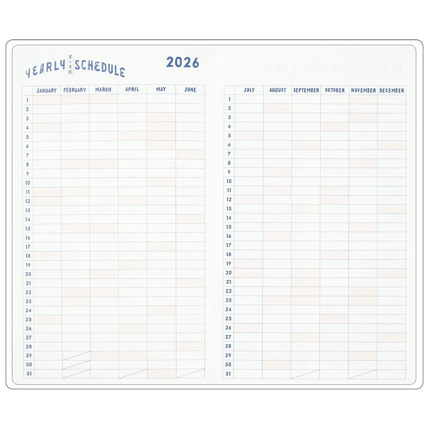 GreetingLife Chalk Boy Planner 2026 B6 Slim Hardcover White