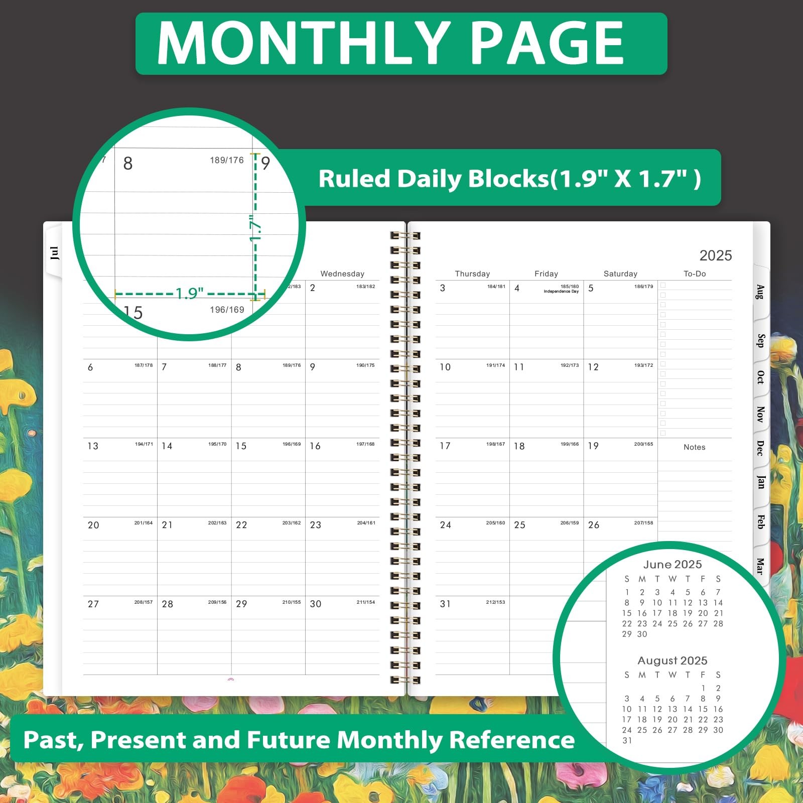 2025-2026 Planner – Weekly and Monthly, July Letter, Black