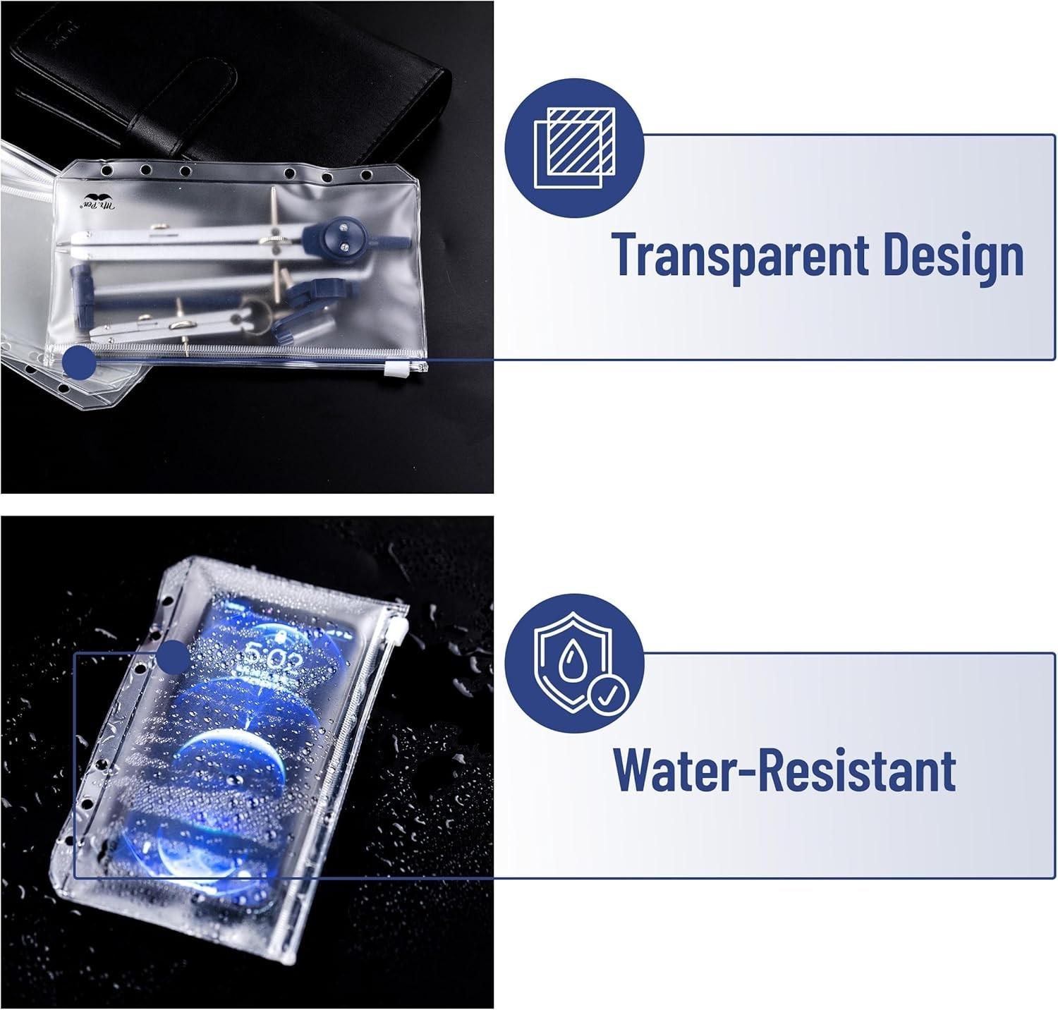 Durable A6 Clear Plastic Envelopes – 8 Zipper Pockets for Ultimate Organization