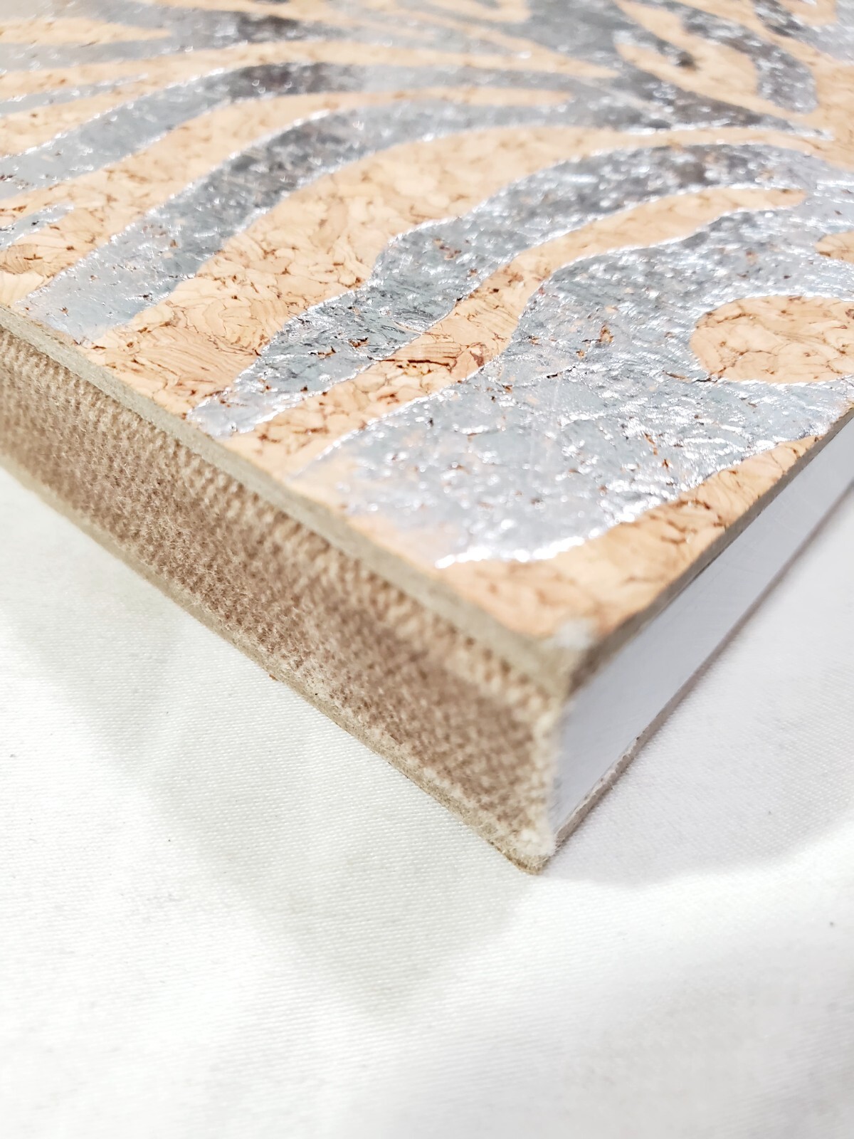 Wild Silver Striped and Cork Hardcover Journal Diary: Adrienne Vittadini Studio