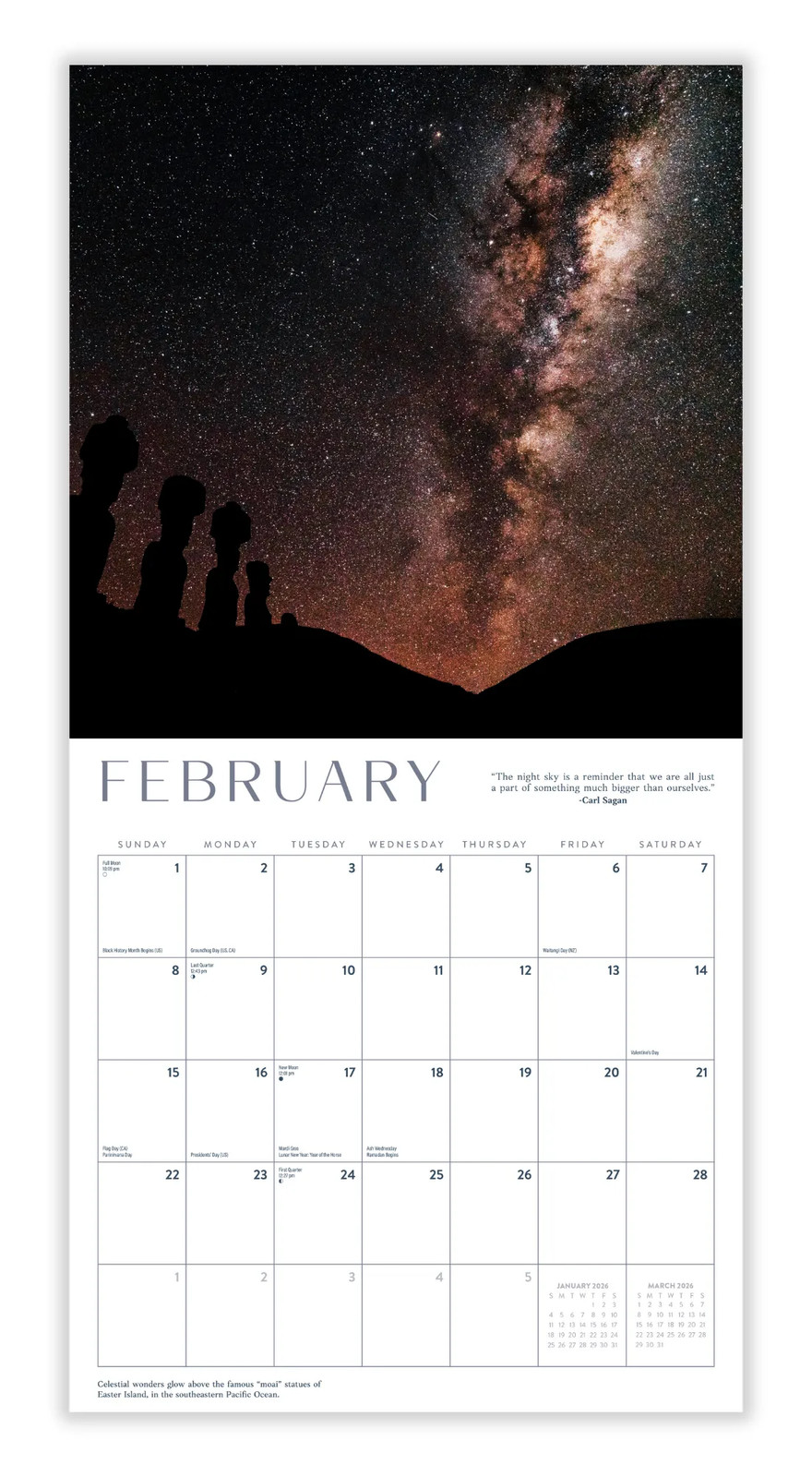 Stargazing Calendar 2026 | The Milky Way | Marble City Press