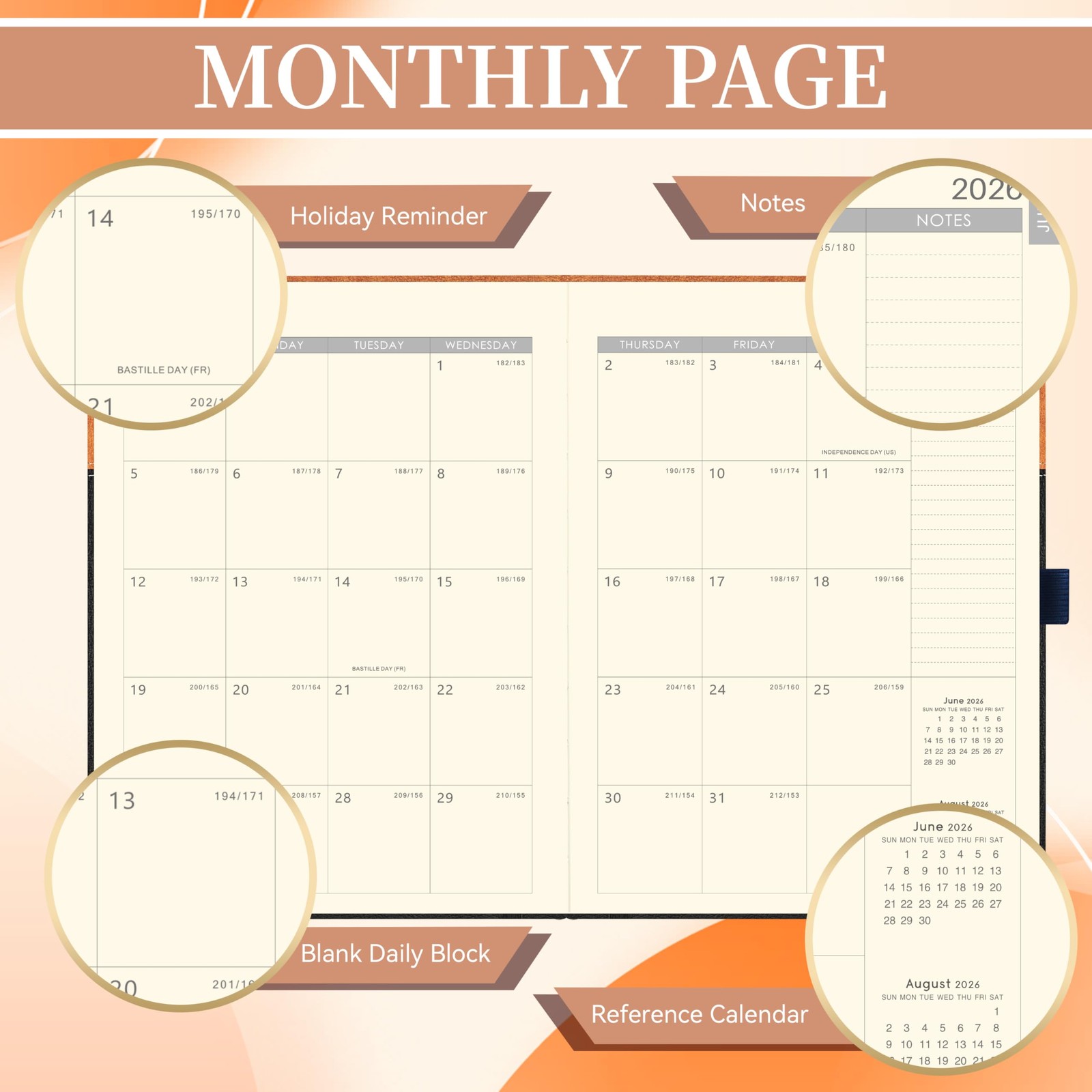 Planner 2026-2027 – Academic Weekly 8.5” x 11”, Brown (8.5″X11″)