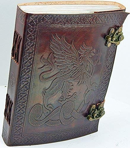 Handmade Leather Journal 7×5″ Vintage Diary Notebook Double Lock – 200Blank Page