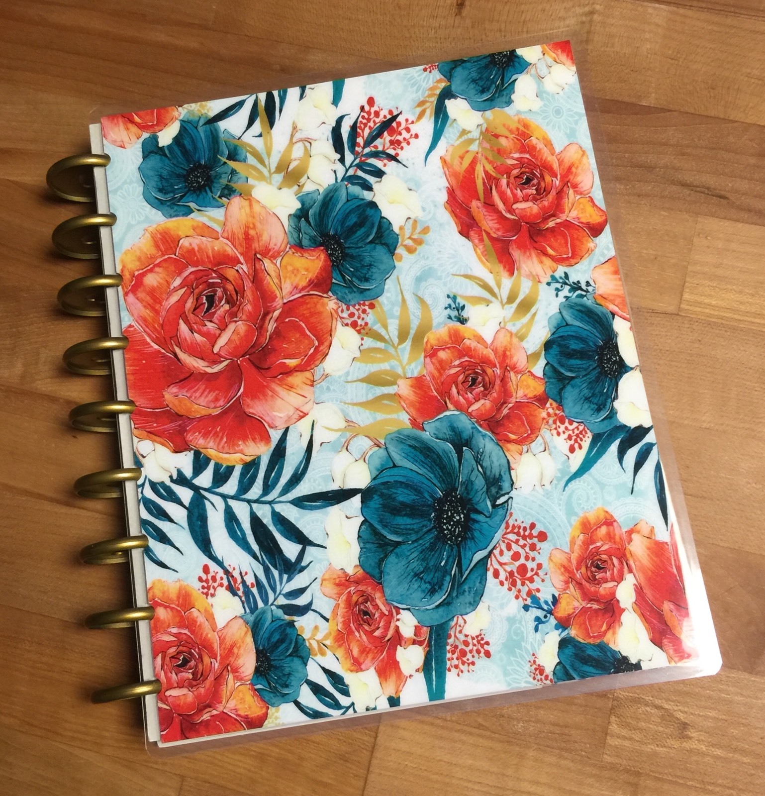 Burnt Orange Roses Cover Set made for use with Classic Happy Planner~